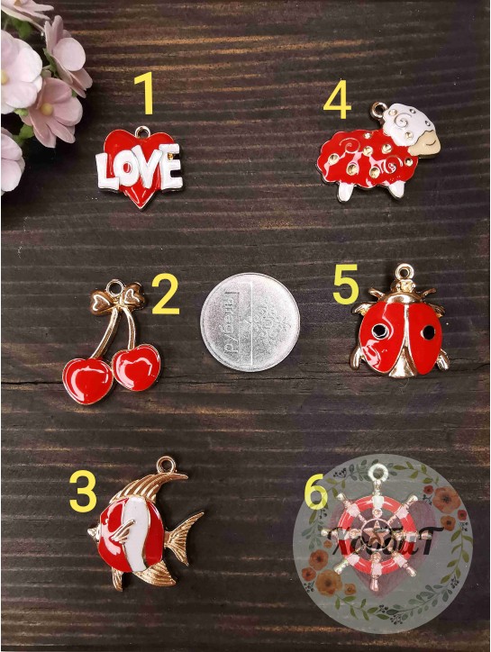 Подвеска металл "Ассорти №1" (красный)